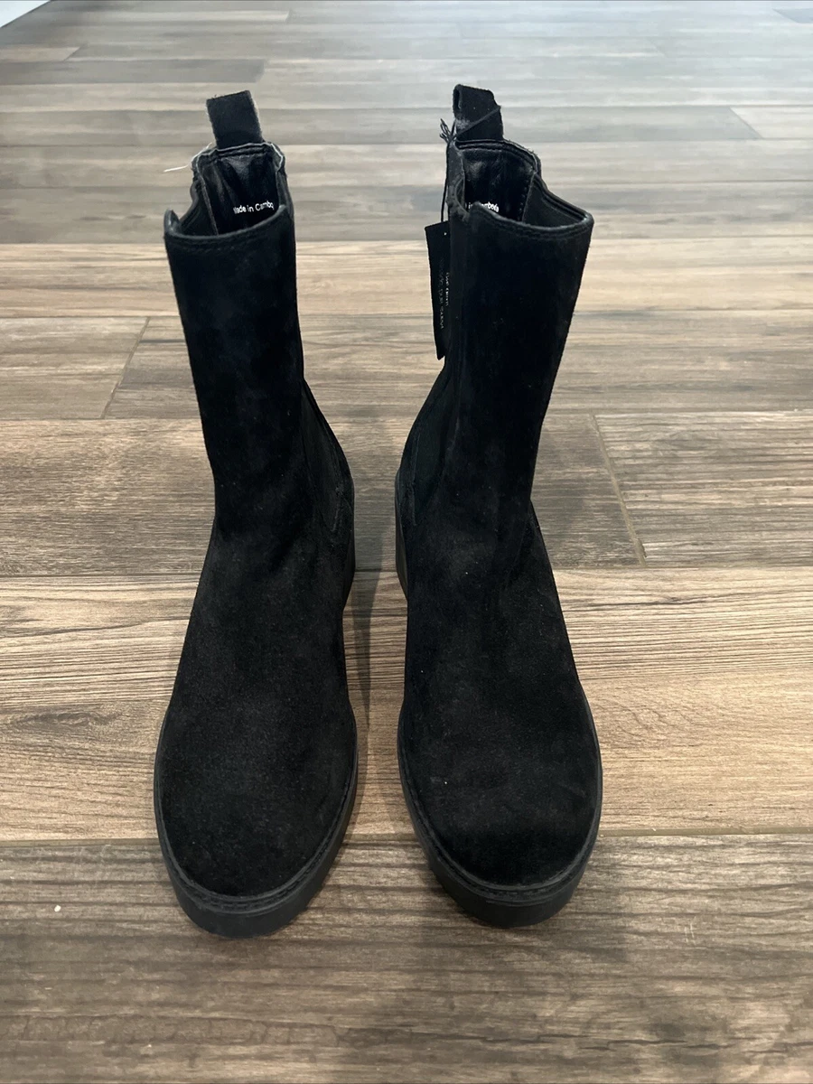 Bottines Marks & Spencer En Daim Rouge – Talon Bloc – Double Fermeture éclair – Taille UK 6 (39 EU)