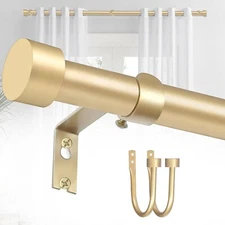 YNL 010KD Curtain Rod, Hanging Rod 36-120 Gold