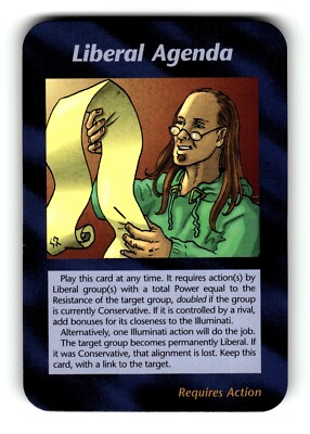 Liberal Agenda Card Unlimited INWO Illuminati New World Order Game | eBay