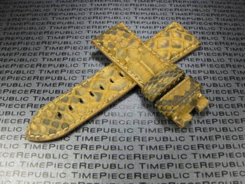 24mm PYTHON Leather Strap Blue White Brown Deployment Watch Band for PANERAI - Picture 8 of 32