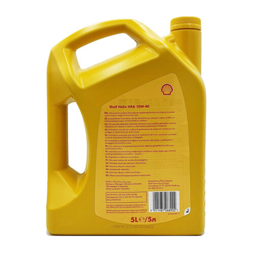 SHELL Helix HX6 10W-40 Motoröl MB 229.3, VW 501 01, Renault RN0700, 4x5 Liter - Bild 3 von 3