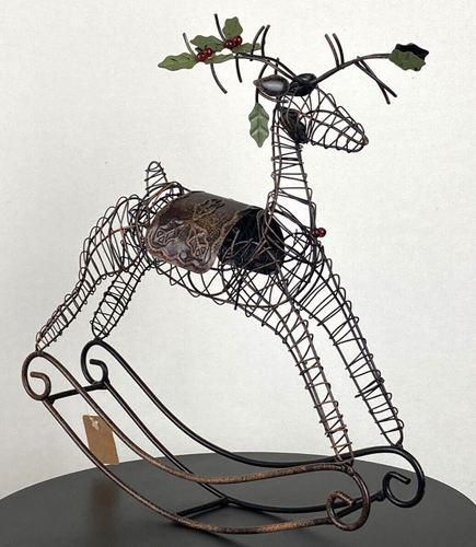 Neu mit Etikett, Pier 1 Import, bronzefarben, Draht Schaukel Rentier - Bild 5 von 11