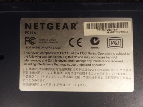 NetGear ProSafe FS116 16-Port Unmanaged Switch w/ Power Adapter - Picture 7 of 7