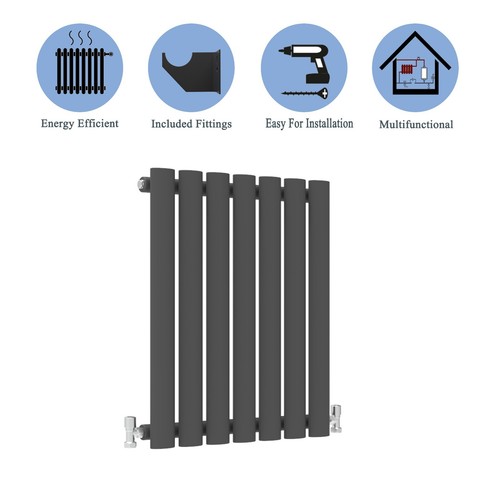 Designer Oval Column Flat Panel Radiator Horizontal Vertical Central Heating Rad - Picture 24 of 387