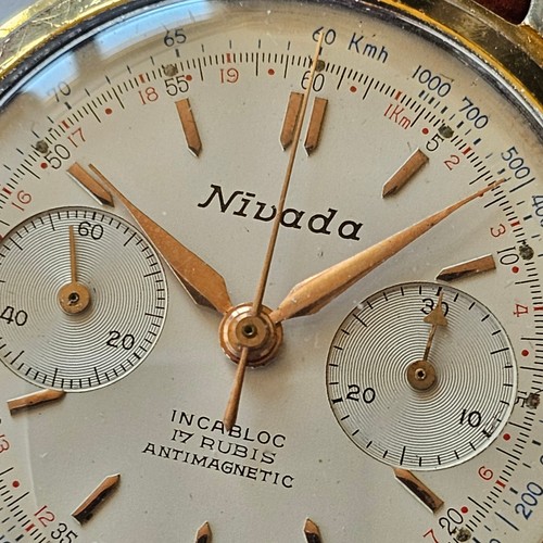 NIVADA-CRONOGRAFO-PULSANTI A POMPA-FONDO A VITE-LAND. 48-OVERSIZE (37,2 MM)-RARO - Picture 22 of 24