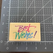 Best Wishes Greeting POSH IMPRESSIONS Rubber Stamp z497e