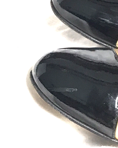 Chanel CC Slingback Shoes Beige Shoes Black Cap Toe Pumps Leather 37.5 / 7.5 - Picture 19 of 24