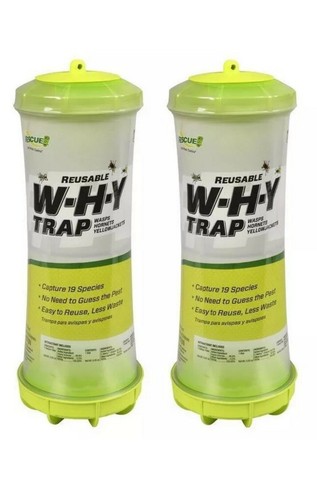 2 ~ RESCUE Reusable W-H-Y (Wasps-Hornets-Yellowjackets) Outdoor Canister Trap - Picture 1 of 1