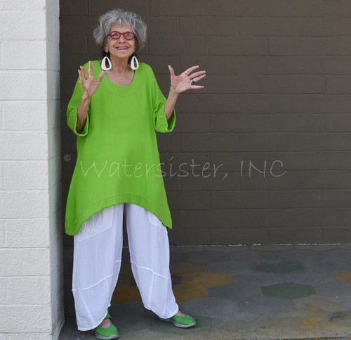 WATERSISTER Baumwollgaze SANDY Tunika Long Banded Top 1 (M/L) 2 (XL) oh meine FARBEN - Bild 14 von 31