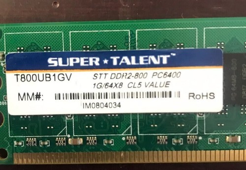Super Talent T800UB1GV 1 GB RAM Memory - Picture 1 of 2