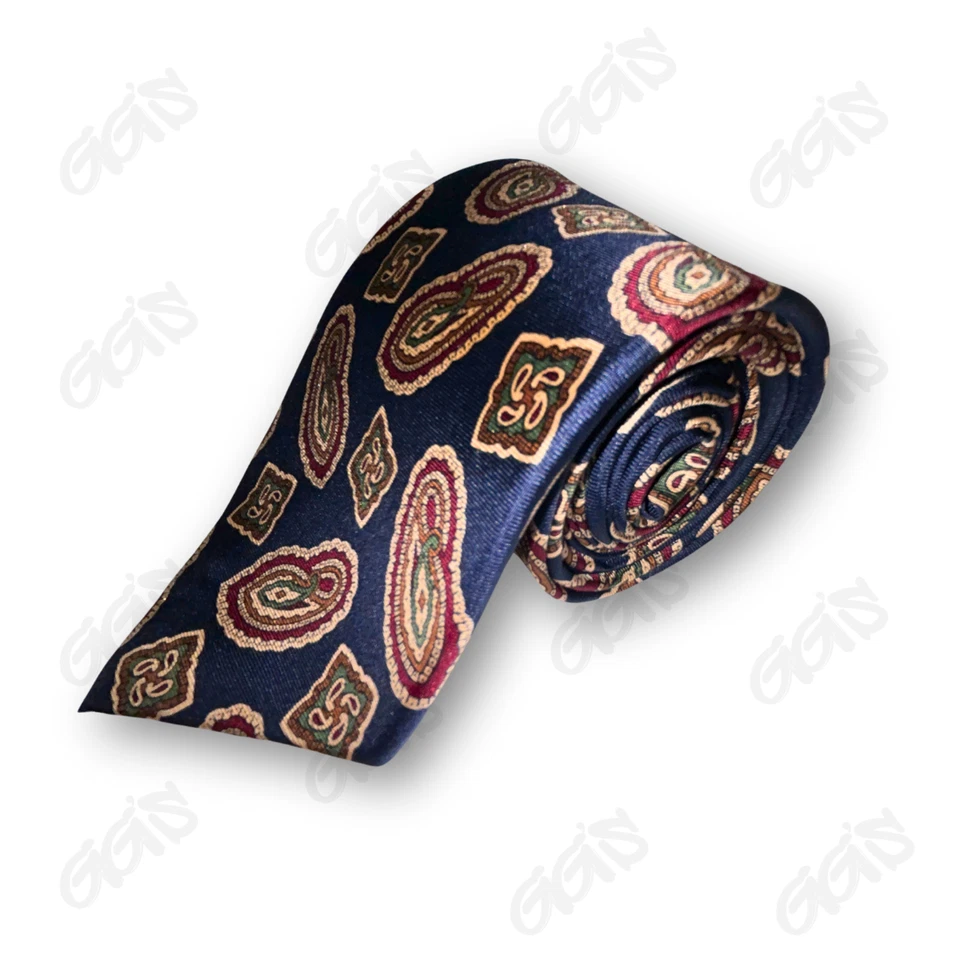 Corbata Preswick & Moore Stonehenge Ltd para hombre 59"x 4" azul oscuro cachemira 100 % seda EE. UU. Foto 2 de 4