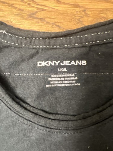 T-shirt maglietta manica corta DKNY Jeans 1989 nera teschio NYC grafica uomo taglia large - Foto 4 di 9