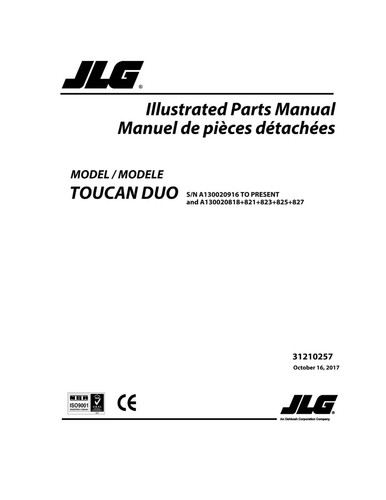 JLG Toucan Vertical Lifts OWNERS PARTS SERVICE Manuals Schematics - MANY MODELS - Picture 187 of 247
