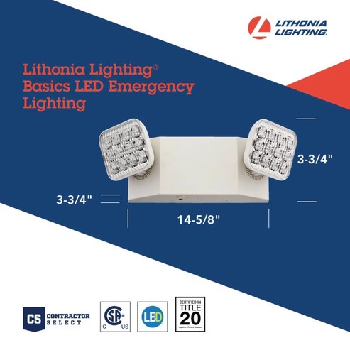 Lithonia Lighting EU2C M6 2-Lamp LED Emergency Light, Square, Ivory White G3 - Picture 2 of 10