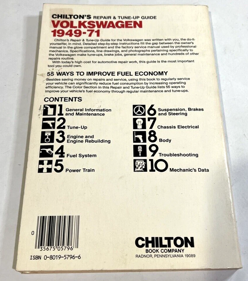 Guía de reparación y puesta a punto Volkswagen 1949-1971 Chilton's 5796 Foto 3 de 4