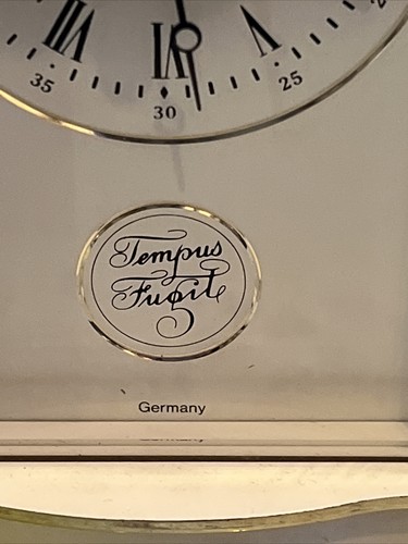 Vintage Jewel Gold Bulova Desk Mantel Clock Tempus Fugit Made In Germany - Picture 2 of 18