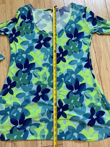 Blue Floral Disco Bell sleeve Gogo Dress - Picture 8 of 9