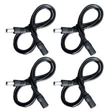 4-Pack 3ft DC Power Extension Cord 5.5mm x 2.1mm Male to Female for CCTV Black