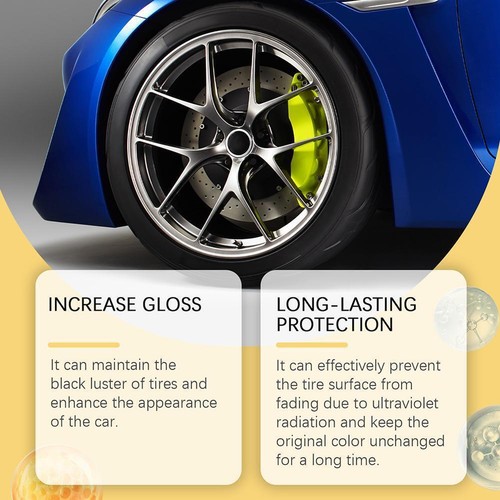 Tire Shine Coating Tyre Gloss Hydrophobic Sealant Wax Lasting UK. Long T0Z7 J5X8 - Foto 8 di 16