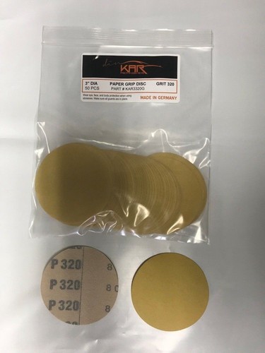 3 Zoll Durchmesser 320er Körnung Haken und Schleife Scheibe GOLD 50 STCK. Karosserie Versorgung - Bild 3 von 5