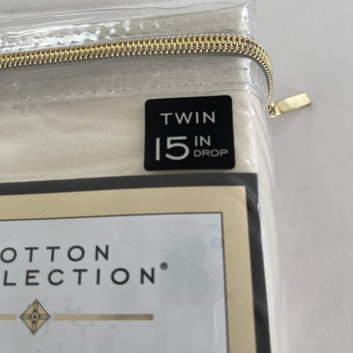 Gonna letto matrimoniale collezione cotone 300 fili | avorio 15" angoli spaccati a goccia - Foto 4 di 9