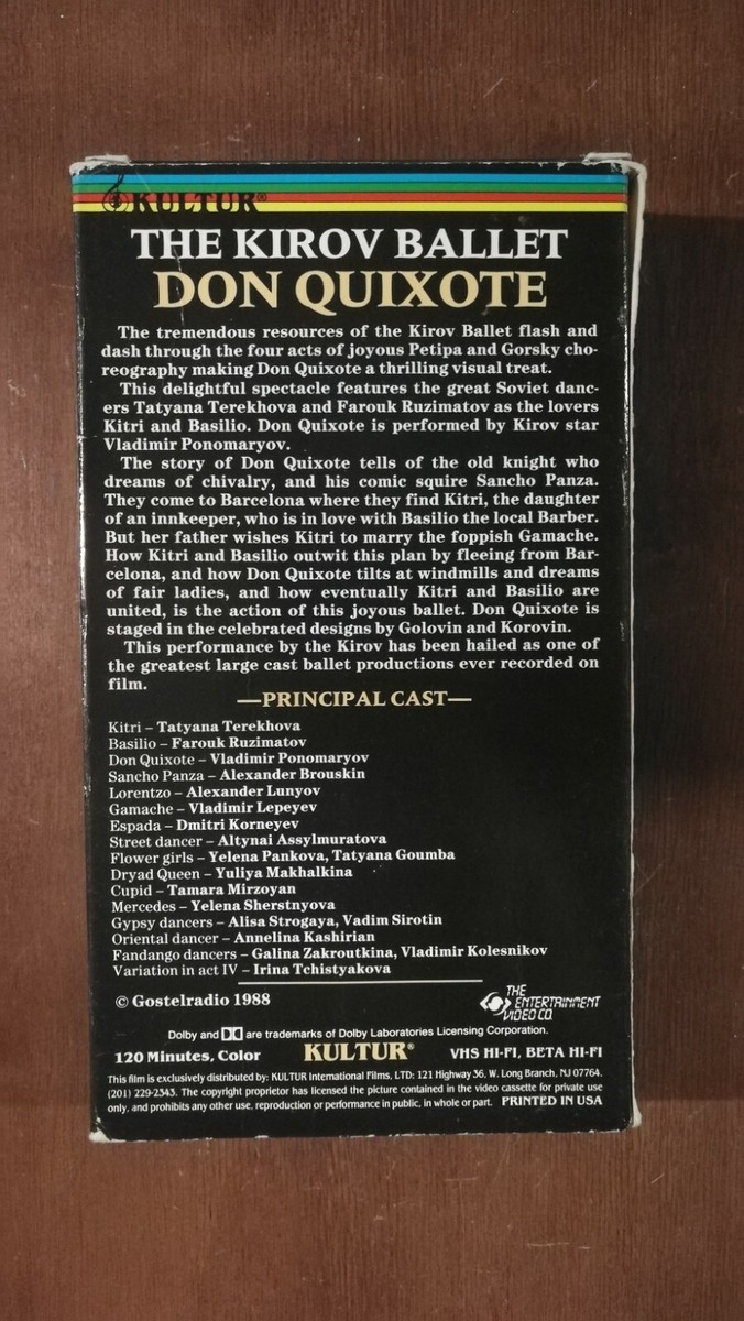 THE KIROV BALLET (VHS) DON QUIXOTE | eBay