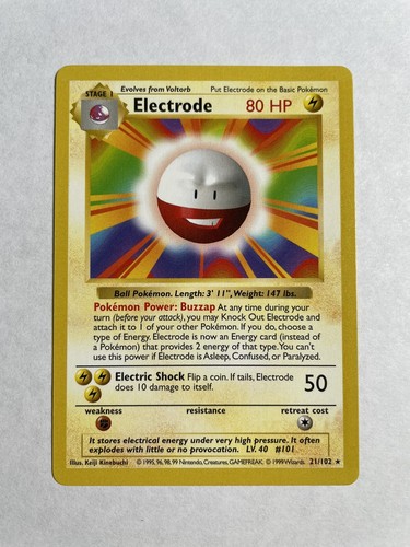 1999 Pokémon 21/102 Electrode Shadowless - Picture 10 of 14
