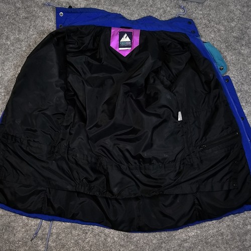 Vintage Powderhorn 90's Retro Men's M Winter Jacket Teal Purple Pink Puffy Coat - Picture 3 of 13