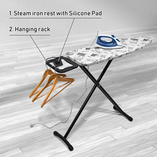 12"X36" Ironing Board with Heat Resistant Cover and Thicken Felt Pad, Heavy Stur - Picture 4 of 7