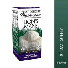 Host Defense Lion's Mane 60 Veg. Caps Memory & Nerve Support Fungi Perfecti