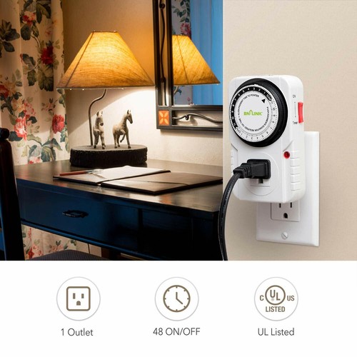 BN-LINK 24 Ore Plug in Meccanico Messa a Terra Programmabile Timer Interno Resistente - Foto 5 di 6