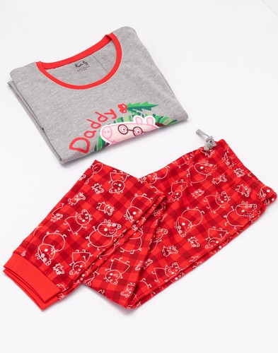 Peppa Pig Red Daddy Pig Long Sleeve Long Leg Pyjama Set Mens - Picture 4 of 38