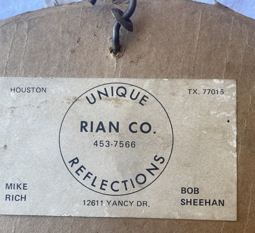 Nautical Shell Art Mirror Round Hanging 13” RIAN CO. Reflections Houston - Bild 5 von 5