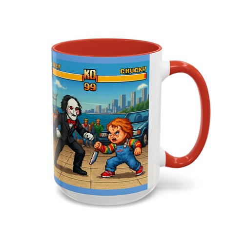 Billy V Chucky Street Fighter 2 Coffee Mug Cup Saw Child's Play Halloween Horror - Picture 21 of 79