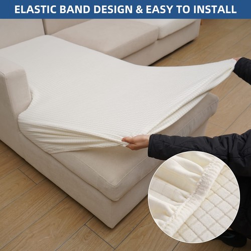 Sectional Couch Covers Chaise Cushion Cover for Sofa L Shape Chaise Lounge Ma... - Picture 4 of 7