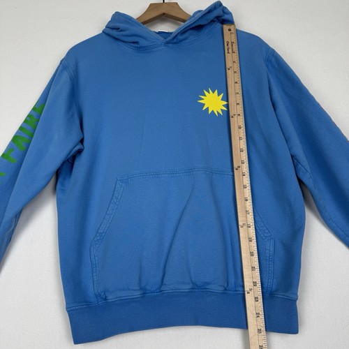 Clare V Vivier Top Womens Medium Blue Savoir Vivre Sunshine Pullover Hoodie Fun - Picture 14 of 18