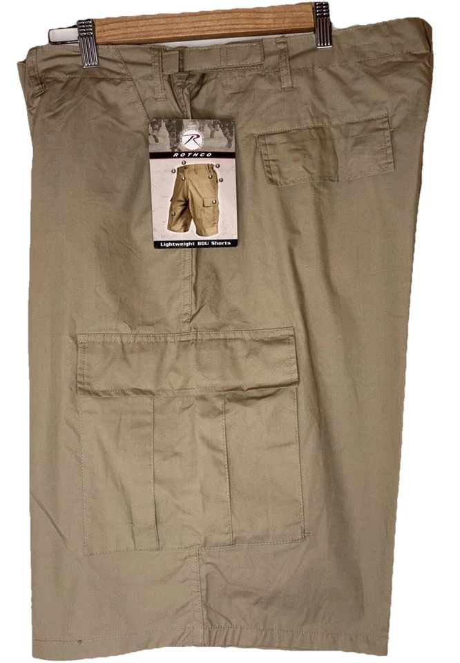 NWT Rothco Military Khaki Lightweight BDU Combat Cargo Shorts, 2XL 43-47” Waist - Image 3 of 4