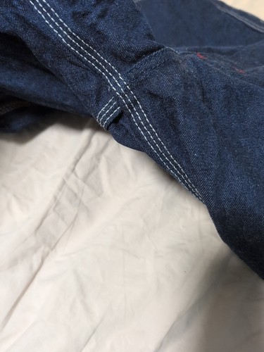 Dickies Ladies Sz L Dark Blue Denim Bib Overalls Farm Work Cotton Coveralls EUC - Picture 3 of 9