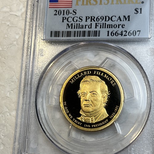 2010 S Millard Fillmore $1 Dollar PCGS 1st Strike Certified Proof 69 Deep Cameo - Bild 6 von 12