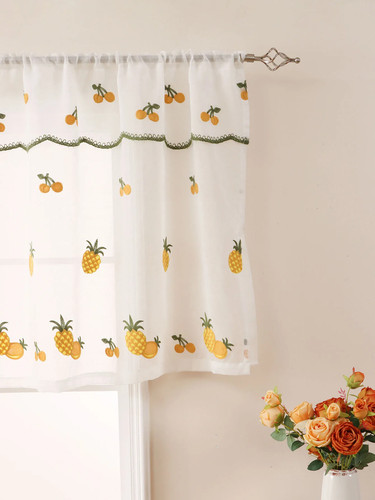 Pineapple Window Curtain Sheers Living Room Bedroom Kitchen Decor Short Curtain - Picture 22 of 22