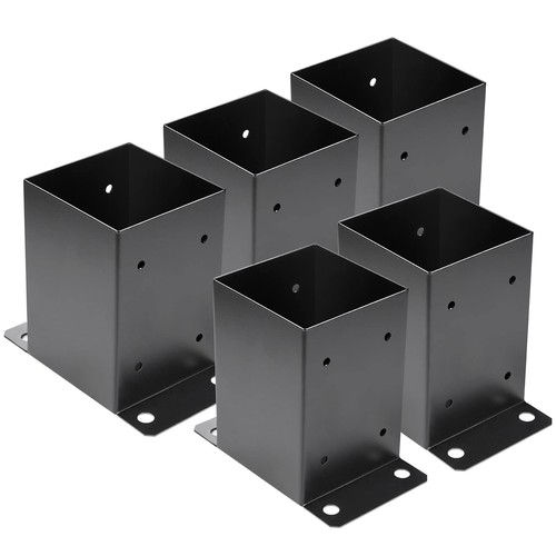 4 x 4 Post Base 5 PZ,Dimensioni Interne 3,6"x3,6"Deck Post Base,Metallo Resistente Bla...