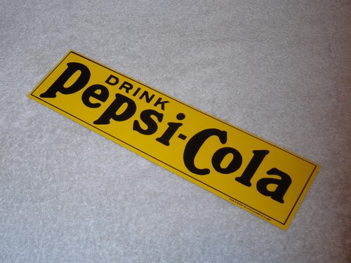 ANTIQUE ORIGINAL DRINK PEPSI COLA 11.5" X3" METAL SODA SIGN CHAS W SHONK CHICAGO - Picture 11 of 24