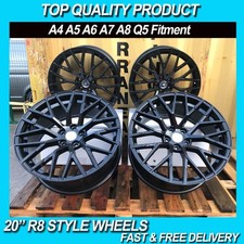 20” 2023 RS6 R8 Style Alloy Wheels Gloss Black Audi A4 A5 A6 A7 A8 5x112