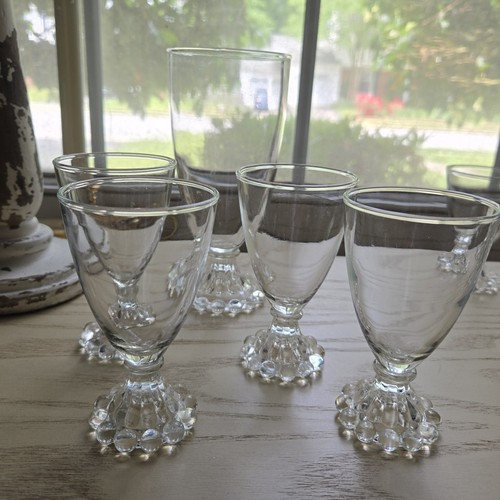 "4 copas de vino vintage Imperial Glass Candlewick de 4,5"" de alto 1 copa de agua de 7""" - Imagen 4 de 5