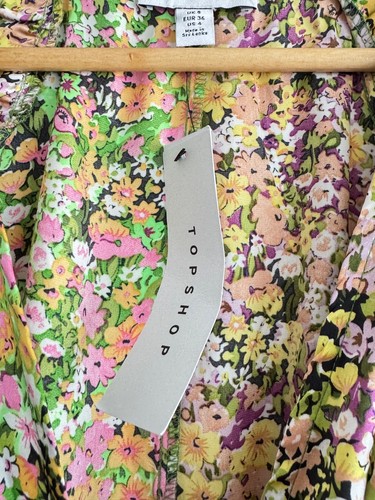 Topshop Multicoloured Floral Print Wrap Top Size 8 BNWT RRP £34 Sold Out - Picture 10 of 15