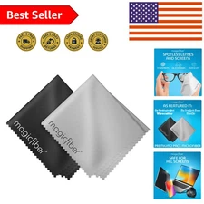 Effective Microfiber Cleaning Cloths, 2 Pack - Dust & Smudge Removal for Screens