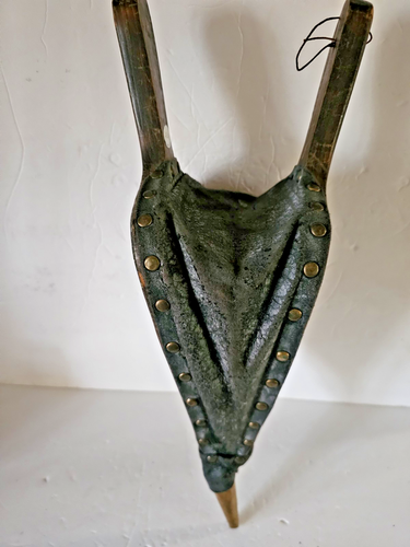 Vintage früher Kamin Blasebalg Pumpe Gebläse Holz Leder Messing - Bild 6 von 13