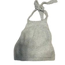 SKIMS Cozy Knit Bralette Tank Top L XL Gray Robe Fuzzy Loungewear