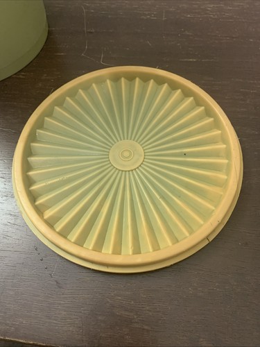 Vintage Avocado grün Tupperware 807-3 Servier Kanister mit Sunburst Deckel - Bild 9 von 10