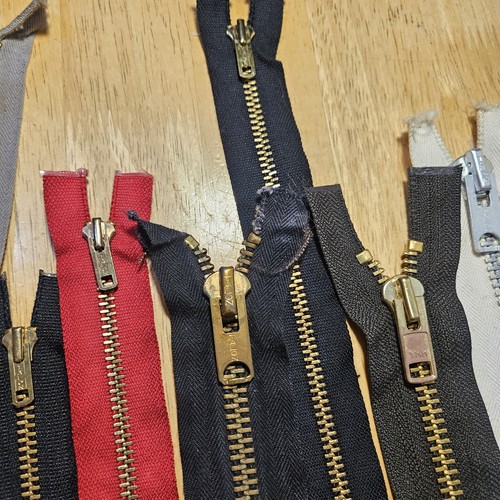 Lot Vintage Zippers- 13 Talon -1 Scovill - 1 YKK & Pile Of Parts/Pieces -Sewing - Picture 5 of 23
